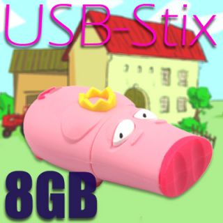 Lustiges 3D USB STICK 8GB Speicher Schweinchen Koenig