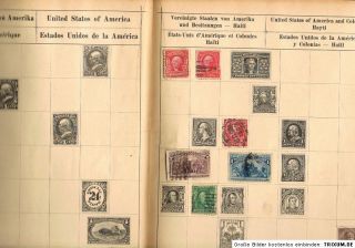 Altes Schaubek Briefmarkenalbum um 1900  77 Seiten mäßig besammelt