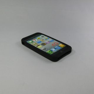 iPhone 4 4G Silikon Tasche Cover Schutzhülle Hülle Case + 2x Display