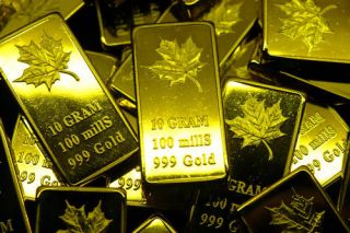 Gold Goldbarren 10 Gramm Maple Leaf 999 Gold vergoldet