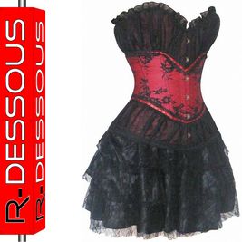 Corsagekleid Mini Rock Corsage Kleid Gothic #44d#