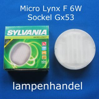 Sylvania Micro Lynx F 6W/830   3000K warmweiss, Gx53, Nr.0025218