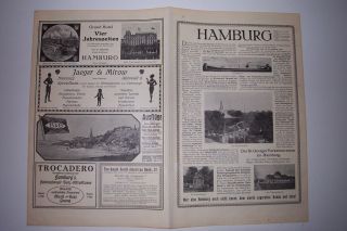 Gr Original Pharus Plan Stadtplan Hamburg um 1910
