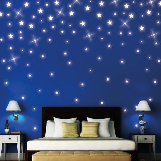 Wandtattoo Sterne 100Stück leuchten fluoreszierend Sternenhimmel