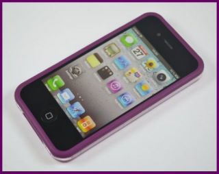 Bumper Schutz Tasche Für Apple iPhone 4 4G 4 S Lila   Transparent