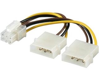 PCI Express Adapter Netzteil Strom 6 polig 2x 4PIN Buchse 1x 6PIN