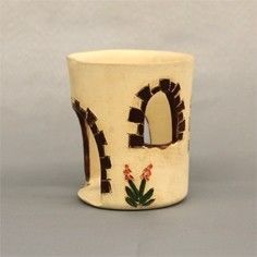 Becherwindlicht Keramik Handarbeit Lebenshilfe Teelichthalter