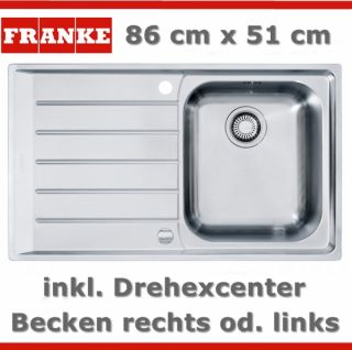 Franke Edelstahl Spüle Neptun Einbauspüle Küchenspüle 860 x 510