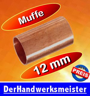 Kupfer Muffe 12 15 18 22 28 35 42 54 für Kupferrohr