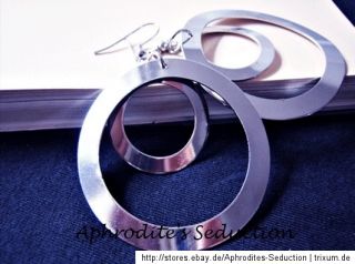 Ohrring Ohrhänger Ohrstecker Farbe: Silber Groß Kreis Sexy XXL Neu