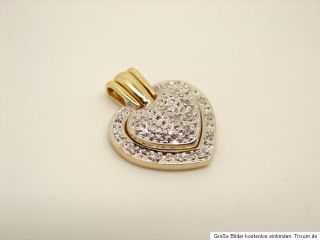 Diamant Herz Anhänger 585er 14kt Gelbgold Goldschmuck Schmuck
