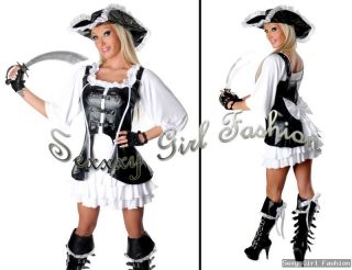 Sexy Piraten Piratin Pirat Damen Karneval Fasching Leder Kostüm XS S