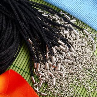 10 Band Nylonband für Halskette schwarz 2mm+ Verschluss CHARMS