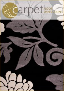 Florida Teppich 906 Grau Designerteppich modern Blumenmuster