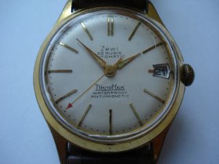 alte Armbanduhr Zewi 25 Rubis Automatic Nivaflex Uhr Herrenuhr
