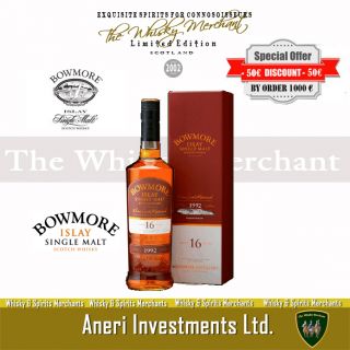 Bowmore 1992 16YO 70cl 43% Single Islay Malt Scotch Whisky RX905