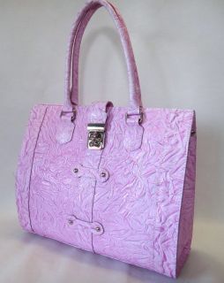 Marina Luxus Aktuell Echt Leder Handtasche DIN A4 NEU Knitterlook Pink