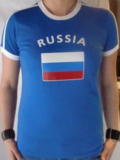 Frauen Laendershirt Laender T Shirt RUSSIA RUSSLAND CCCP royalblau