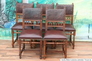 zauberhaft antike Gründerzeit Stühle Hochlehner geprägtes Leder