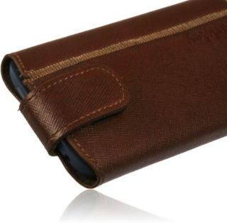 Burkley TAN Leder Handytasche für Sony Xperia S Tasche Case Etui