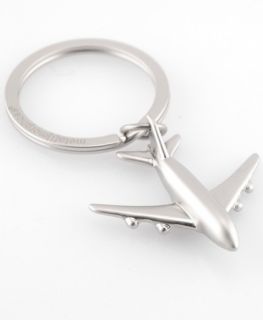 Schlüsselring Schlüsselanhänger Flugzeug chrom matt Pilot jet plane