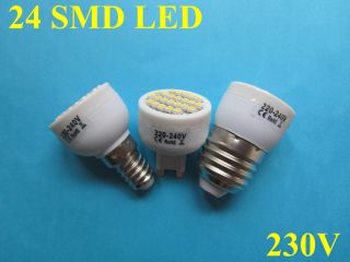 G9/E14/E27 LED 24 SMD Lampe Strahler Birne warmweiss/ Kalt weiss 230V