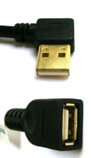 USB Verlängerung seitlich abgewinkelt links gold 11cm