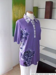 Creation PRESTIGE Damen Poloshirt Bluse Gr. 44 Lila