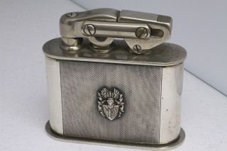 großen Tischfeuerzeug 935er Silber Benzin Feuerzeug mit Emblem Wappen