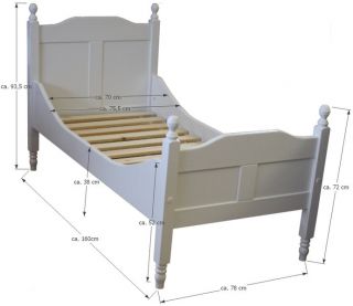Bett Kiefer massiv Einzelbett Kinderbett mit Lattenrost Rahmenbauweise