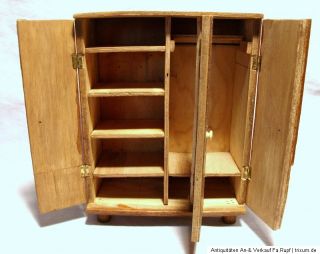 Uralt Konvolut Schlafzimmer Möbel für Puppenstube Holz um 1950