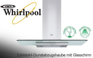 Whirlpool by Bauknecht Glas/Edelstahl Dunstesse Kamin Dunstabzugshaube