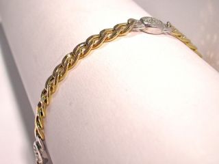 Armband 585 er Gelb/Weissgold mit 15 Diamanten zusammen ca. 0,10 ct