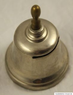 Alte Metall Spardose Glocke Glöckchen Sparbüchse Blechdose ohne