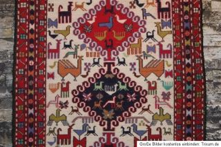 Handgeknüpfter Perser Kelim Teppich shahsavan 139x103cm
