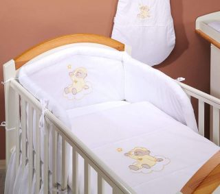 tlg. BabyBett Set mit Stickerei Bettwäsche Himmel Nestchen für