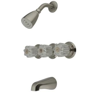 Kingston Brass KB138 Americana 3 Acrylic Handle Tub and Shower Faucet