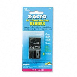 Xacto X411 Classic No. 11 Fine Point Blades, 15 Pack, Carbon Steel