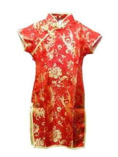 Silk brocade peony dress for girl Clothing