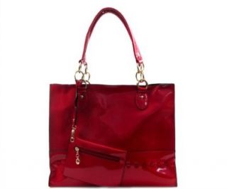 Two Bags In One Patent Faux Leather Fashion Handbag Shoes