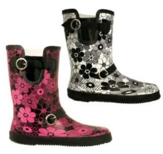 New Short Flower Festival Wellies Wellington Boots Sz US 5 10: Shoes