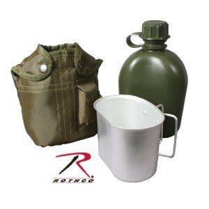 Rothco Canteen / Cup Kit with Cover in Olive Green: Sports