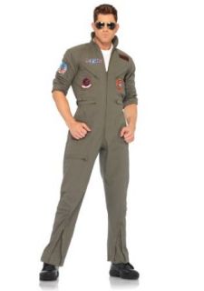Leg Avenue Mens 2 Piece Top Gun Flight Zipper Front Suit