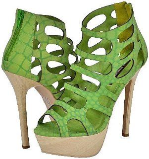 : Shoe Republic La Athena Green Women Platform Pumps, 11 M US: Shoes