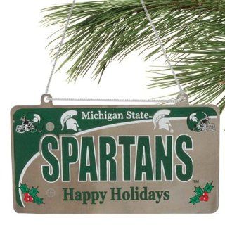 Michigan State Spartans Metal License Plate Ornament