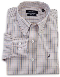 Mens Tattersil Button Down Shirt, Mulberry, 15 32 33 Clothing