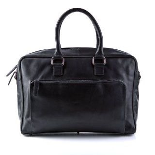 crafted briefcase in genuine black leather (17 x 13 x 5 in.) Shoes