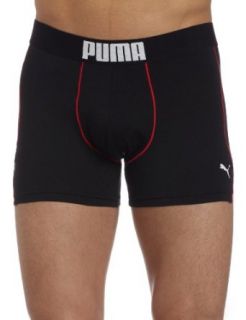 Puma Mens General Fitness Boxer Brief,Blk/Wht,X Large