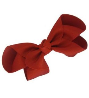 Red Large Solid Bow Barrette: Clothing