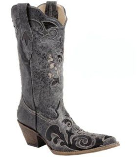 Womens Corral Pull On Lizard Overlay Boots Shoes